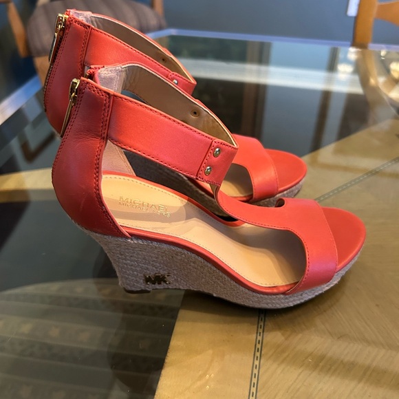 MICHAEL Michael Kors Shoes - Michael Kors orange/salmon espadrille wedges.